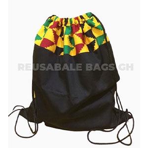 Drawstring Black Cotton Bag